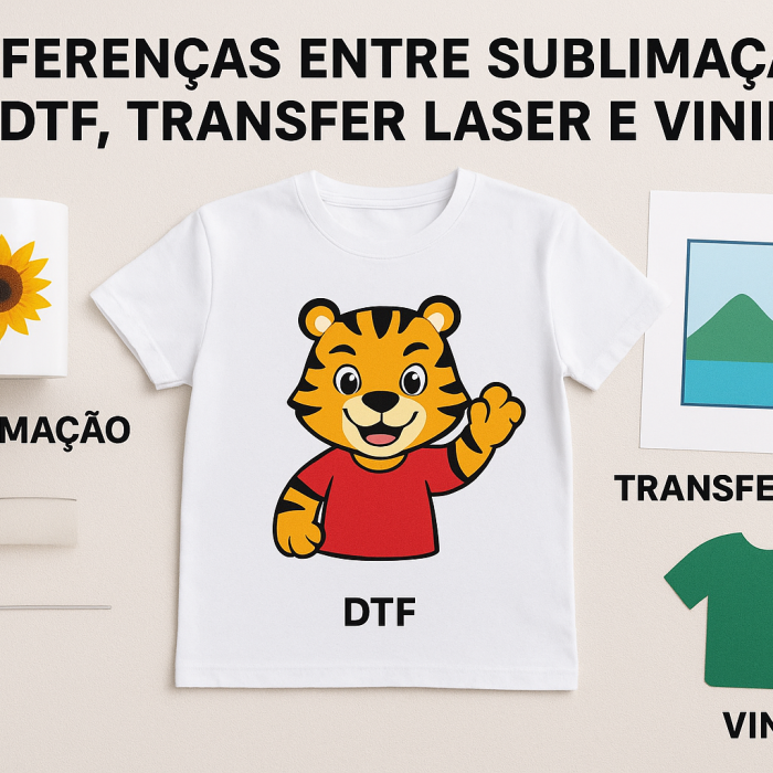 diferenças entre sublimação, DTF, transfer laser e vinil